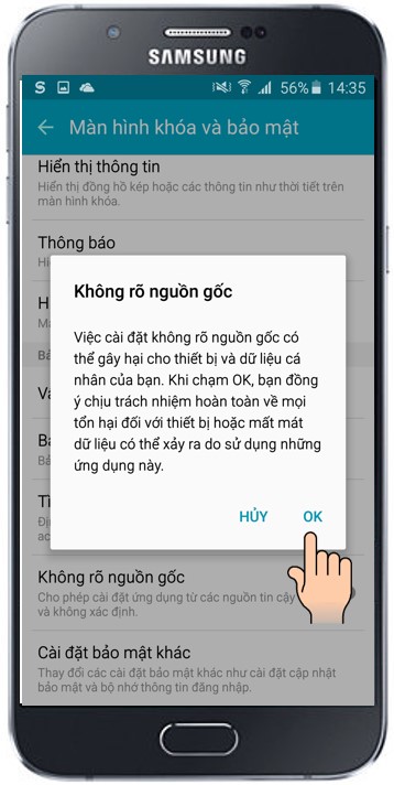 ung dung khong ro nguon goc 1 1 - Hướng dẫn cài đặt ứng dụng không rõ nguồn gốc trên Samsung