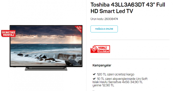Smart Tivi Led Toshiba 43LL3A63DT