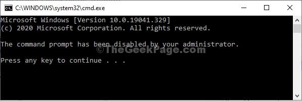 Khắc phục- Dấu nhắc lệnh bị vô hiệu hóa do sự cố quản trị viên trong Windows 10. 1