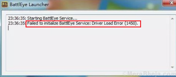 Khắc phục dịch vụ BattlEye không khởi động được: Lỗi cài đặt trình điều khiển (1450) trên Windows 10 1