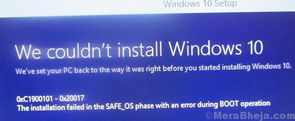 Chúng tôi không thể cài đặt hoặc cập nhật Windows 10 - lỗi 0xC1900101 1