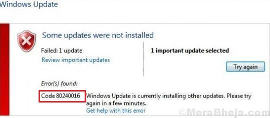 Sửa lỗi Windows Update 80240016 trên Windows 10 1