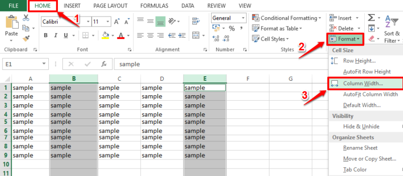 Ẩn / Hiện các cột trong Microsoft Excel 1