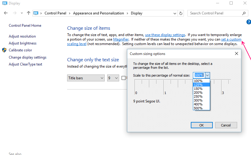 Cách làm cho các mục và văn bản trên màn hình Windows 10 trở nên to hơn 1