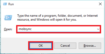 Cách mở Sync center / MobSync trong Windows 10 9
