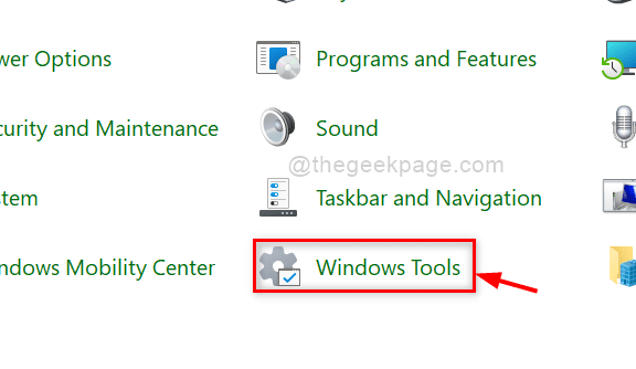 Công cụ Windows từ Bảng điều khiển