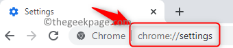 Thanh địa chỉ cài đặt Chrome tối thiểu