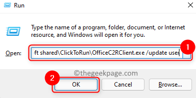 Chạy Microsoft Office Update User Command Min