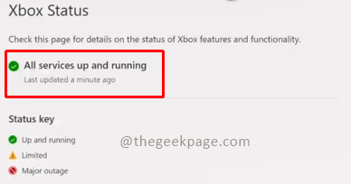 Báo cáo trạng thái Xbox Min