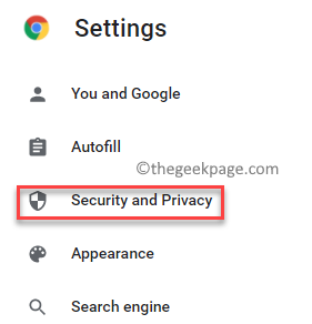 Cài đặt Google Chrome Bảo mật và quyền riêng tư