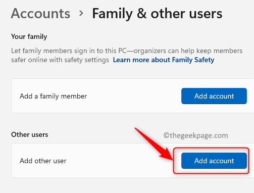 Cài đặt Gia đình tài khoản Người dùng khác Thêm tài khoản người dùng khác Tối thiểu