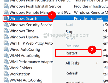 Windows Search Restart 11zon
