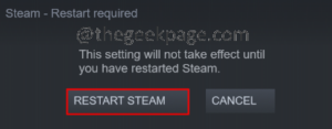 khởi động lại Steam