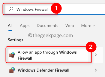 Tường lửa Windows, Cho phép Ứng dụng Thông qua Tường lửa Tối thiểu