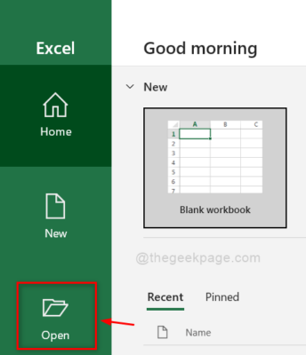 Mở menu bảng tính Excel 11zon