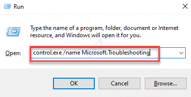 Chạy Command Control.exe Tên Microsoft.troubleshooting Enter
