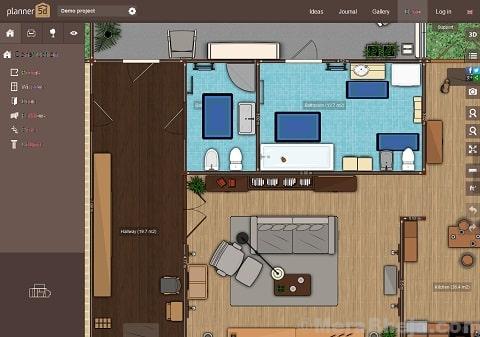 Phần mềm thiết kế nội thất Planner 5d